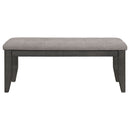 Dalila Fabric Upholstered Wood Dining Bench Dark Grey