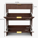 Narrow Fluted Shoe Storage Cabinet for Entryway