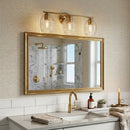 Luster - 3 Lights Vanity With Clear For Bathrooms Above Mirror Wall Lamp Satin - Clear / Gold by HouseOfZazla