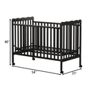 3-In-1 Convertible Crib In Storm BLACK, Made Of Sustainable Pinewood, Non-Toxic Finish, Comes With Locking Wheels, Wooden Nursery Furniture