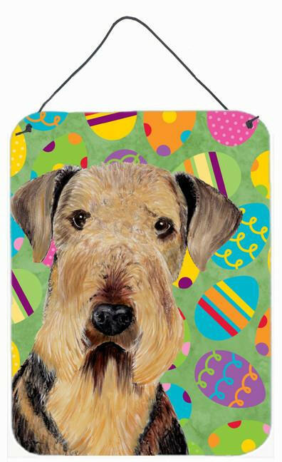 Airedale Easter Eggtravaganza Aluminium Metal Wall or Door Hanging Prints