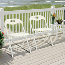 Folding Chairs, Stackable & Waterproof (Set of 4) - White by HouseOfZazla