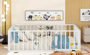 Metal Floor Bed Frame With Fence And Door by HouseOfZazla