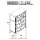 Katerina - 5 Drawer Chest With Hidden Drawer - Oak by HouseOfZazla