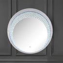 Nysa - 39" Accent Mirror With LED - Mirrored & Faux Crystals