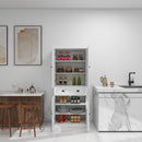 71" Kitchen Pantry Storage Cabinet, with 4 Doors, Drawer, 2 Adjustable Shelves, Freestanding Cupboard for Dining Room Living Room, Laundry-White