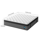 14" Hybrid Mattress, Memory Foam & Pocket Spring Bed, Cooling, Pressure Relief, Back & Hip Support - Gray / White - King