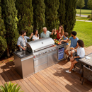 Outdoor Kitchen Island 82.5 Inch 6-Burner Propane Gas BBQ Grill by HouseOfZazla