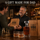 Gift for Dad Whiskey Decanter Gift Set | 730mL Decanter 2 Whiskey Glass