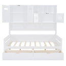Daybed With All-In-One Cabinet And Shelf