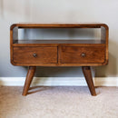 Solid Wood Curved Media Unit by HouseOfZazla