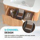30-Inch Wall-Mounted Floating Solid Wood Bathroom Vanity