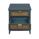 2 Drawer Side Table, Natural Rattan by HouseOfZazla