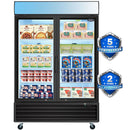 Glass Door Merchandiser Freezer Swing Door Commercial Reach-In Display Freezers With LED Top Panel Upright Freeze Storage by HouseOfZazla