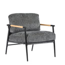 Modern Accent Chair With Plush Cushions and Wooden Armrests
