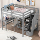 Loft Bed & L Shaped Desk, Drawers, Cabinet, And Storage Staircase by Unique Piece Furniture