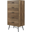 5-Drawer Chest - Spacious and Stylish Chest of Drawers, Dresser for Bedroom, Closet, Hallway, 23.6"W x 15.7"D x 48"H, Rustic Walnut