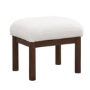 Modern Accent Chair With Ottoman, Mid Century Lounge Chair With Footrest, Comfy Fabric Armchair Upholstered Set With Solid Wood Frame For Living Room - White by HouseOfZazla
