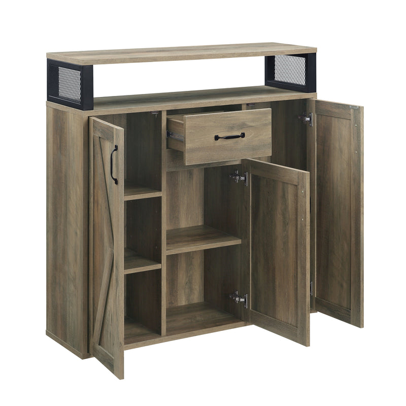 Abiram Server in Rustic Oak Finish