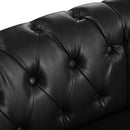 Sectional Sofa Couch for Living Room, L Shaped Reversible Modern Chesterfield Sofa with Rolled Arms and Nailhead, 5 Seat Tufted Couch for Small or Large Space(Black) PU Leather