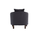 Accent Chair with Ottoman, Mid Century Modern Barrel Chair Upholstered Club Tub Round Arms Chair for Living Room