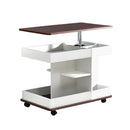 Adjustable End Table With Wheels, 360°Rotating Top And Storage Space by HouseOfZazla
