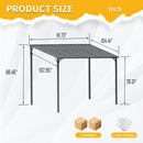 Outdoor Pergola 8' x 10' Metal Inclined Roof by HouseOfZazla