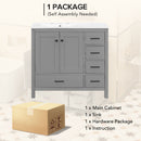 Bathroom Vanity With Ceramic Sink Combo, Abundant Storage Cabinet 2 Soft Close Doors And 5 Drawers by HouseOfZazla
