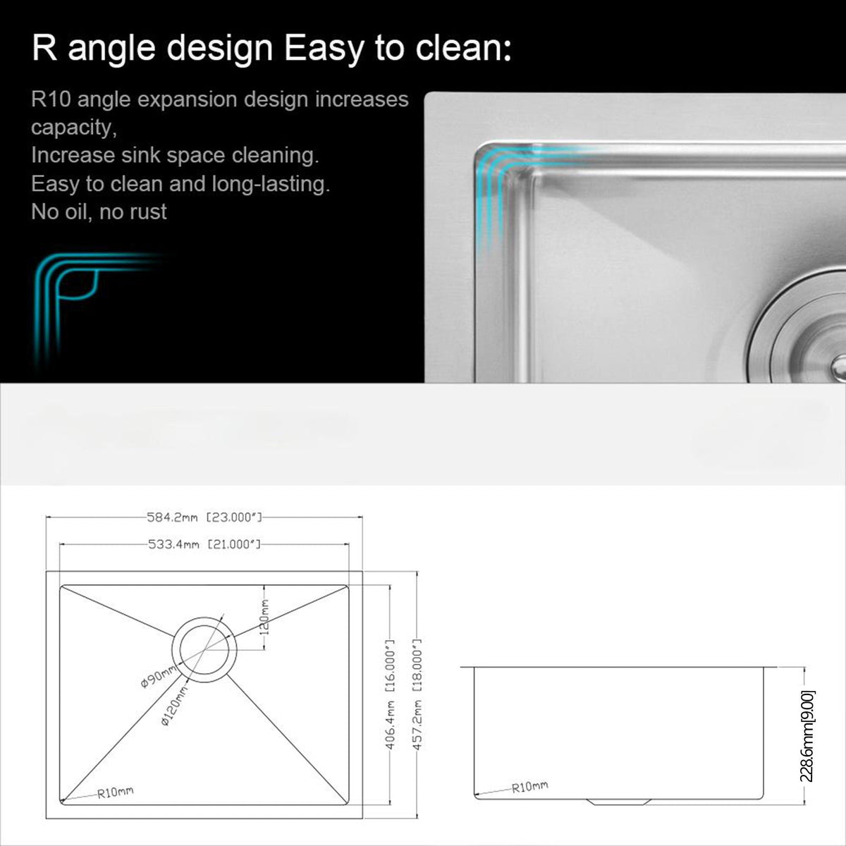 Undermount Stainless Steel Kitchen Sink, Deep Single Bowl Basin, photo 11 of 29