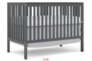 5-In-1 Convertible Crib, Converts from Baby Crib to Toddler Bed, Fits Standard Full-Size Crib Mattress, Easy to Assemble 53x29x9 Inches-STORM GREY
