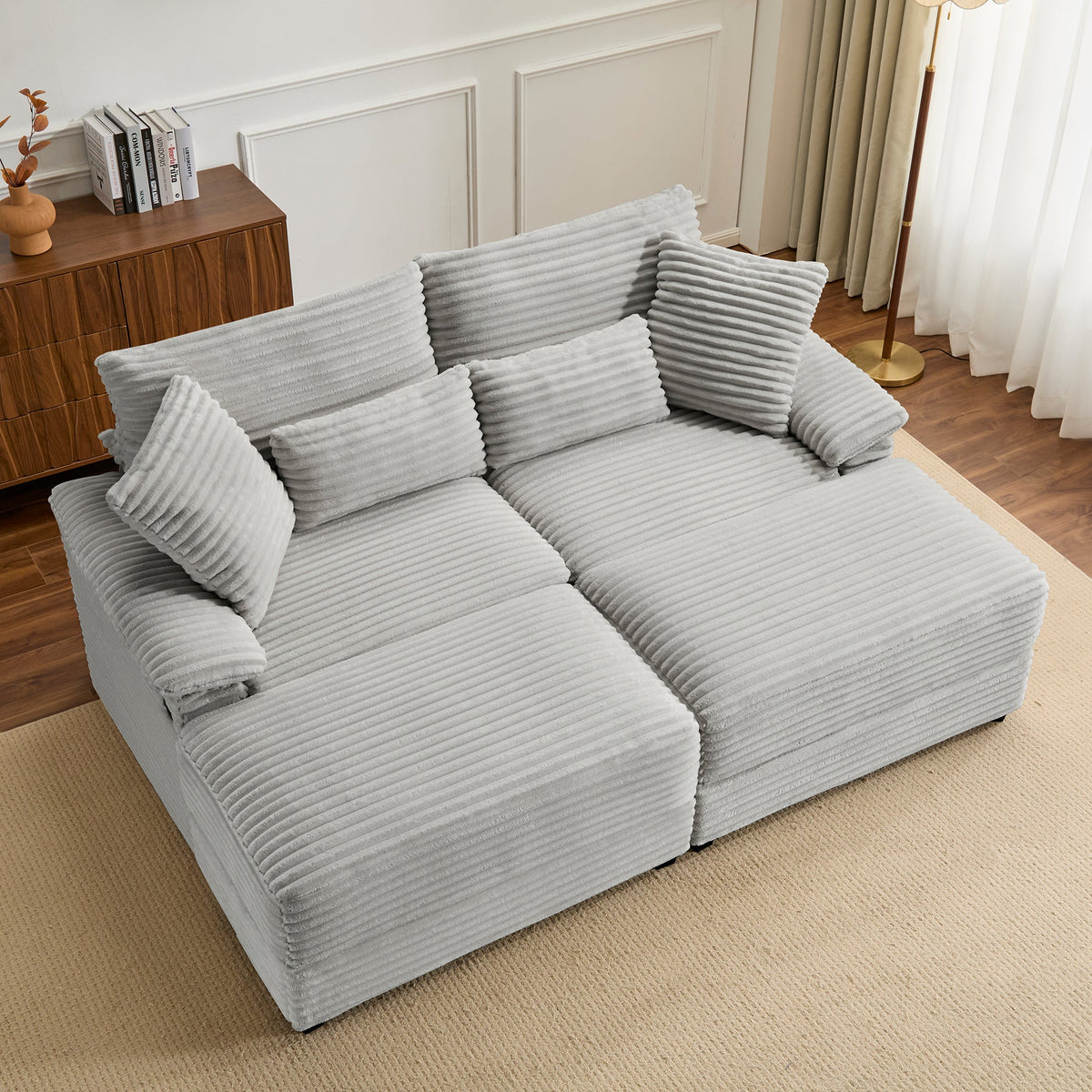 Double Chaise Lounge Set with Reversible Ottoman, photo 4 of 10