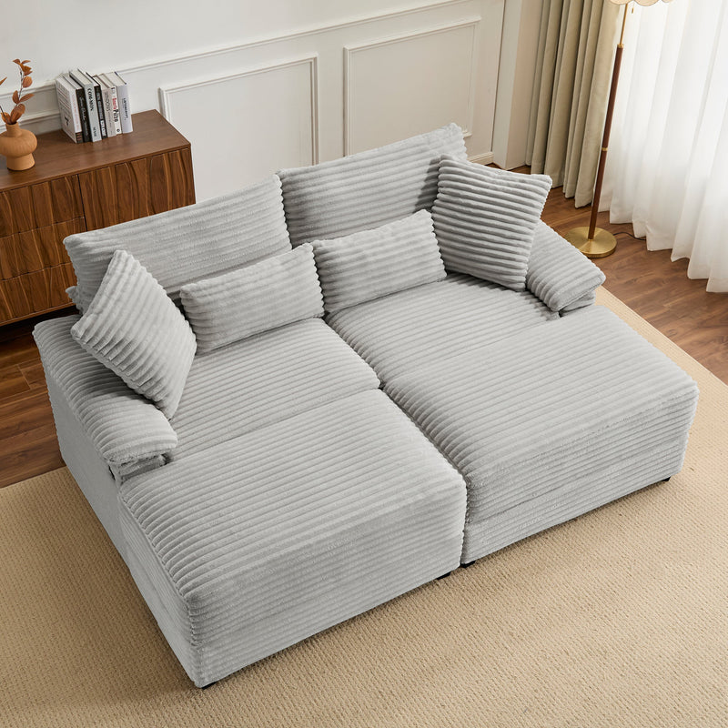 Double Chaise Lounge Set with Reversible Ottoman, photo 4 of 10