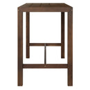 TREXM Rustic Patio Bar Set with Ergonomic Chairs, Solid Wood Slatted Tabletop in Mocha+Beige Cushion by Montret