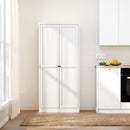 Metal Kitchen Pantry Cabinet With Adjustable Storage And 4 Heavy Duty Shelves - White by HouseOfZazla