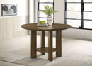 Ottowa 47-inch Round Wood Dining Table with Shelf Brown