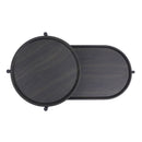 Round Coffee Table With Storage Tray 2 Tier Oval End Tables Wooden Small Side Table For Living Room by HouseOfZazla