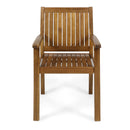 Amethyst Outdoor Dining Chair With Slat Design (Set of 2) - Natural
