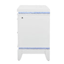Adalid - Nightstand With Glittered Drawer Front And LED Lighting - White by HouseOfZazla