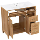 Bathroom Vanity With Sink, Soft Close Doors & Drawers - Wood by HouseOfZazla