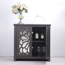 Elegant Sideboard With 2 Acrylic Mirrored Doors, Adjustable Shelf Storage by HouseOfZazla