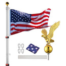 Yescom Telescopic Flag Pole and Flag Kit with Regal Eagle