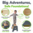 2-Step Wooden Stool for Kids