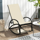 2-in-1 Outdoor Rocking Chair with 4-Position Adjustable Backrest for Patio Porch Poolside by LJGDeals