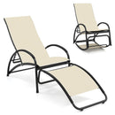 2-in-1 Outdoor Rocking Chair with 4-Position Adjustable Backrest for Patio Porch Poolside by LJGDeals