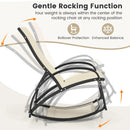 2-in-1 Outdoor Rocking Chair with 4-Position Adjustable Backrest for Patio Porch Poolside by LJGDeals