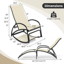 2-in-1 Outdoor Rocking Chair with 4-Position Adjustable Backrest for Patio Porch Poolside by LJGDeals