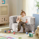 2-in-1 Toddler Chair Glow in the Dark Kids Couch with Cover Convertible Sofa-Gray by LJGDeals