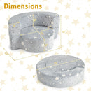 2-in-1 Toddler Chair Glow in the Dark Kids Couch with Cover Convertible Sofa-Gray by LJGDeals
