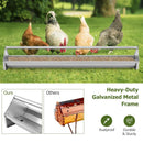 Metal Chicken Feeder Chicken Feeding Trough with Drainage Holes-Silver by LJGDeals