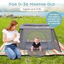 2-in-1 Portable Baby Playpen with Safety Enclosure and Padded Mattress-Dark Gray by LJGDeals